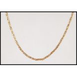 A 9ct gold byzantine linked necklace chain complete with lobster claw clasp. Total weight 14.3g /