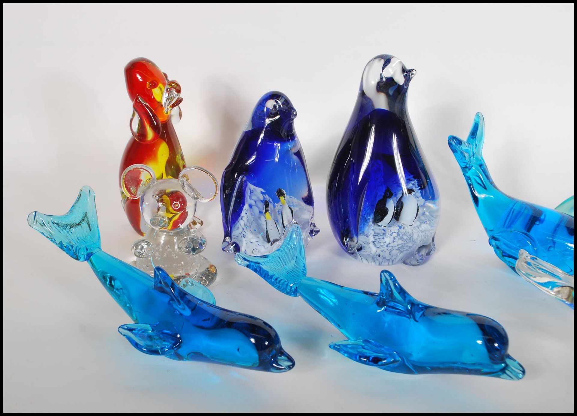 A collection of  20th century studio art glass paperweights modelled as animals and birds to include - Image 2 of 6