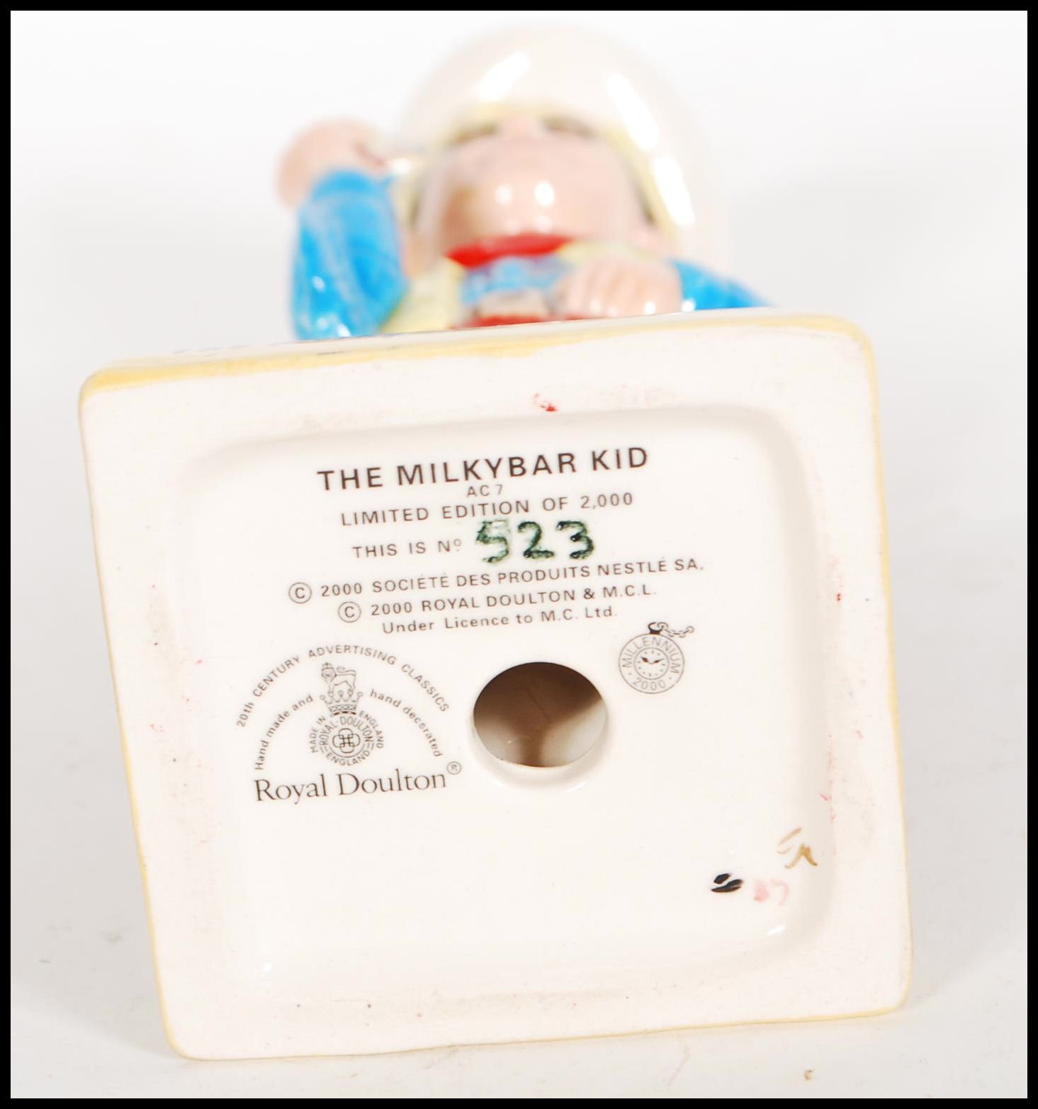 A Royal Doulton ceramic advertising figure for ' The Milkybar Kid , AC7, limited edition no. 523 / - Image 7 of 9