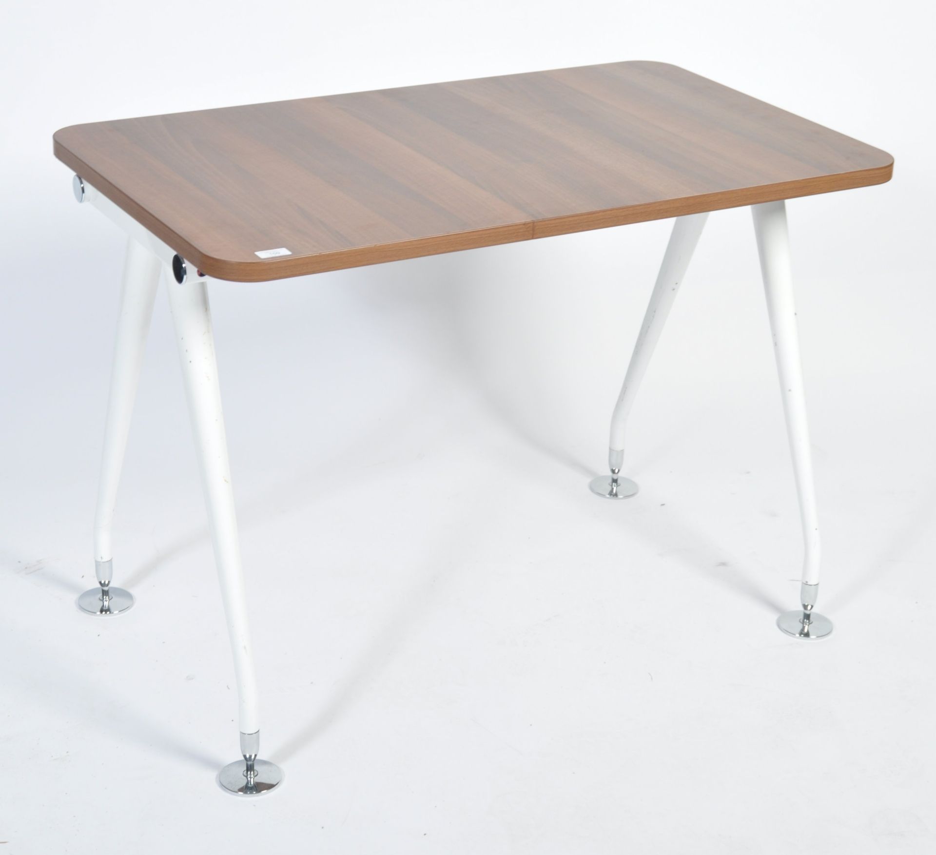 CONTEMPORARY DESIGNER TEAK LAMINATED DESK WITH 'A' - Bild 2 aus 4