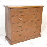 A Victorian 19th century scrumble painted chest of drawer. Raised on a plinth base with 2 short over