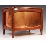 20TH CENTURY RETRO VINTAGE TEAK AND COPPER OTTOMAN