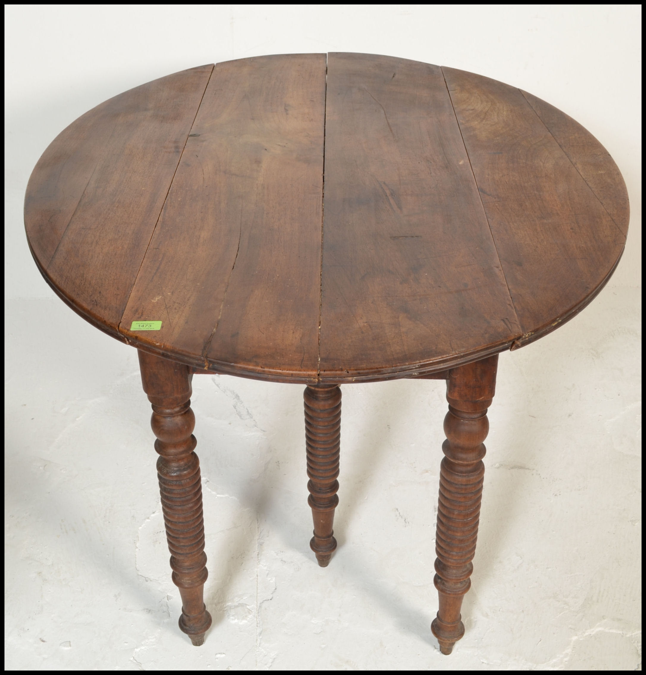 A 19th century French fruit wood drop leaf dining - Image 5 of 5