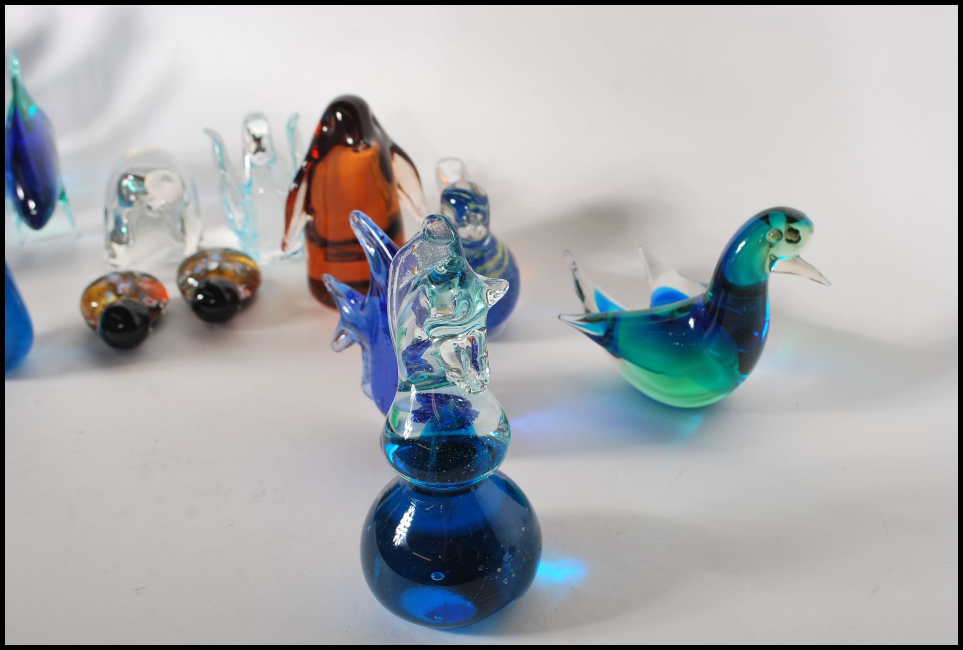 A collection of  20th century studio art glass paperweights modelled as animals and birds to include - Image 6 of 6