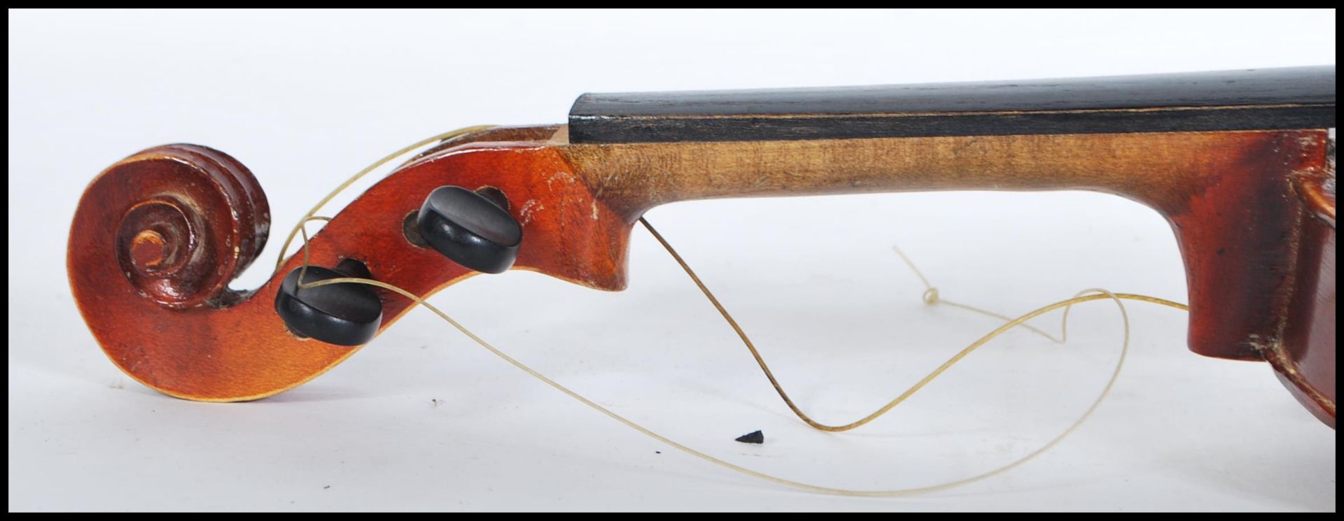 A 20th Century Violin musical instrument having a one piece maple back with spruce front. Ebonised - Image 9 of 14