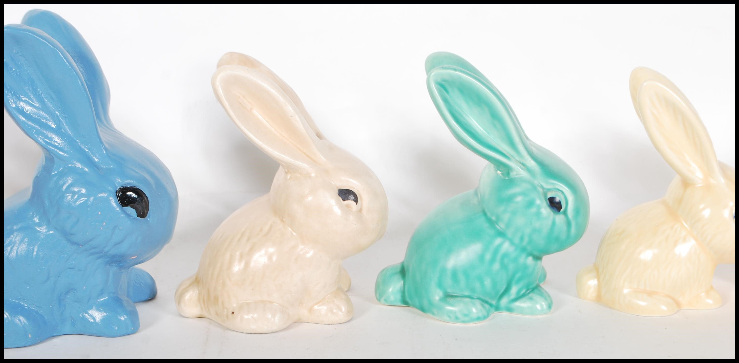 A collection of seven early 20th Century Art Deco Sylvac and Sylvac style rabbits /  bunnies, - Image 3 of 6