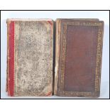 A New Manual of Devotions 1820 in three parts  in leather and tooled borders together with Dunethvin
