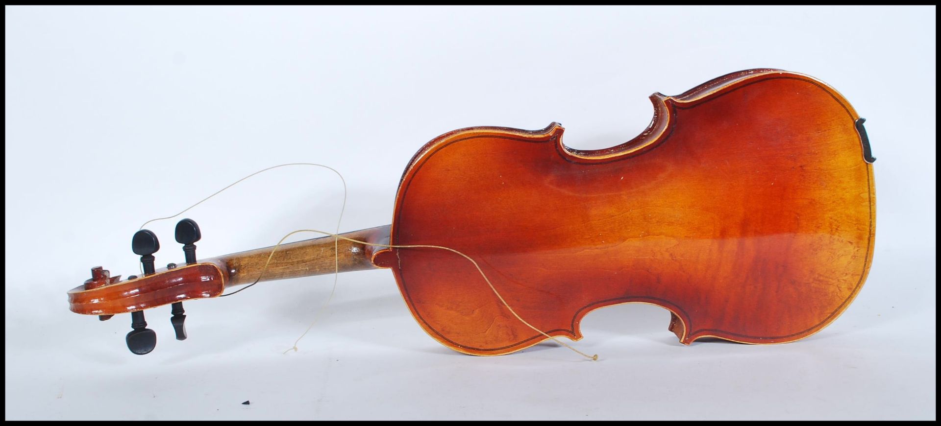 A 20th Century Violin musical instrument having a one piece maple back with spruce front. Ebonised - Image 12 of 14