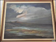 Teresa Dura Branson (1935-2016) ARR - an oil on board painting depicting a Scottish coast scene with
