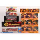 TEN BOXED 1/50 SCALE DIECAST FIRE ENGINES