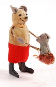 SCHUCO 1940'S CLOCKWORK DANCING MOUSE WITH BABY MOUSE