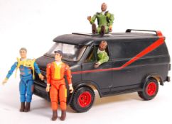 VINTAGE GALOOB A-TEAM VAN PLAYSET & ACTION FIGURES