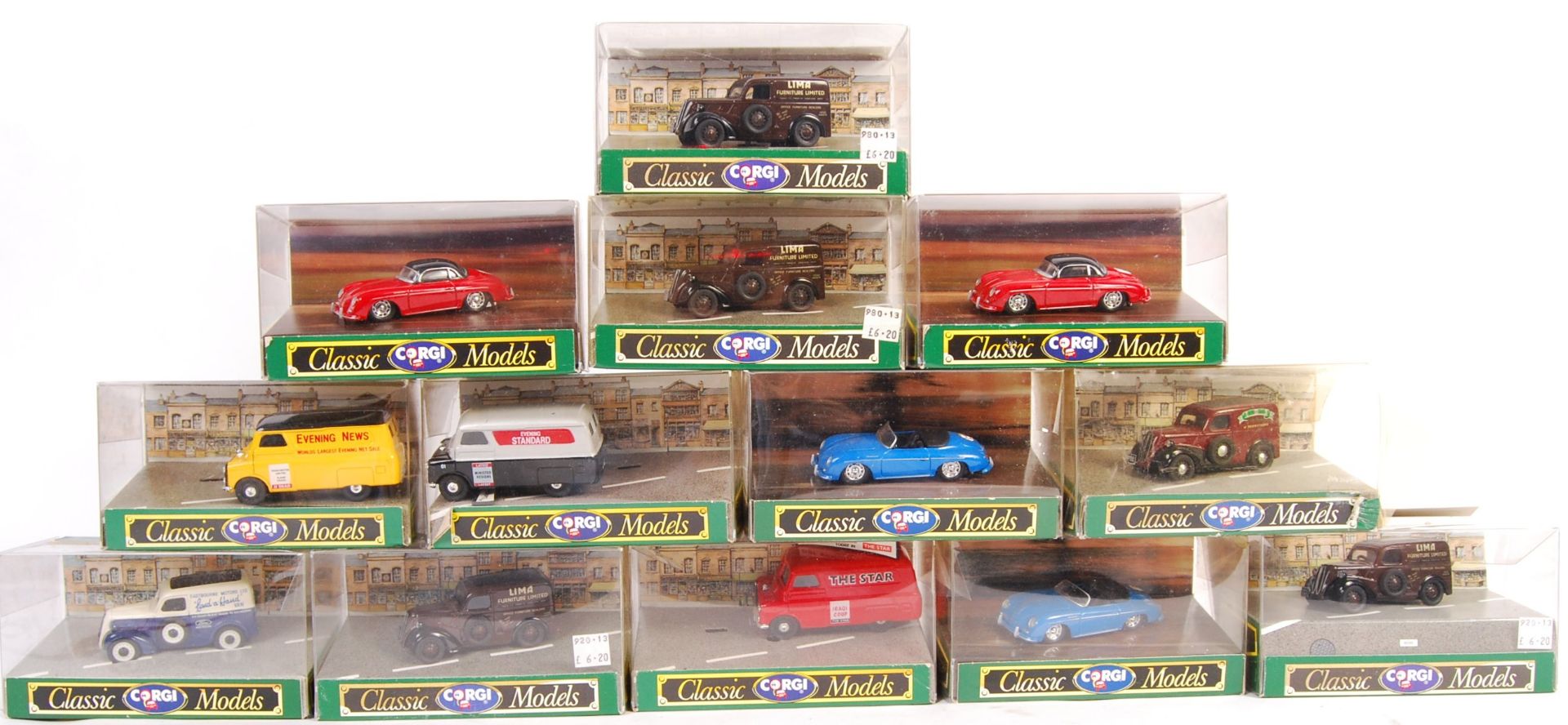 COLLECTION OF 13 CORGI CLASSIC BOXED MODELS.