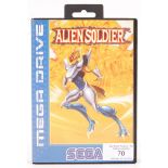 RARE ORIGINAL VINTAGE SEGA MEGA DRIVE VIDEO GAME 'ALIEN SOLDIER'