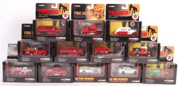 COLLECTION OF 12 BOXED CORGI TEXACO AND FIRE HEROE