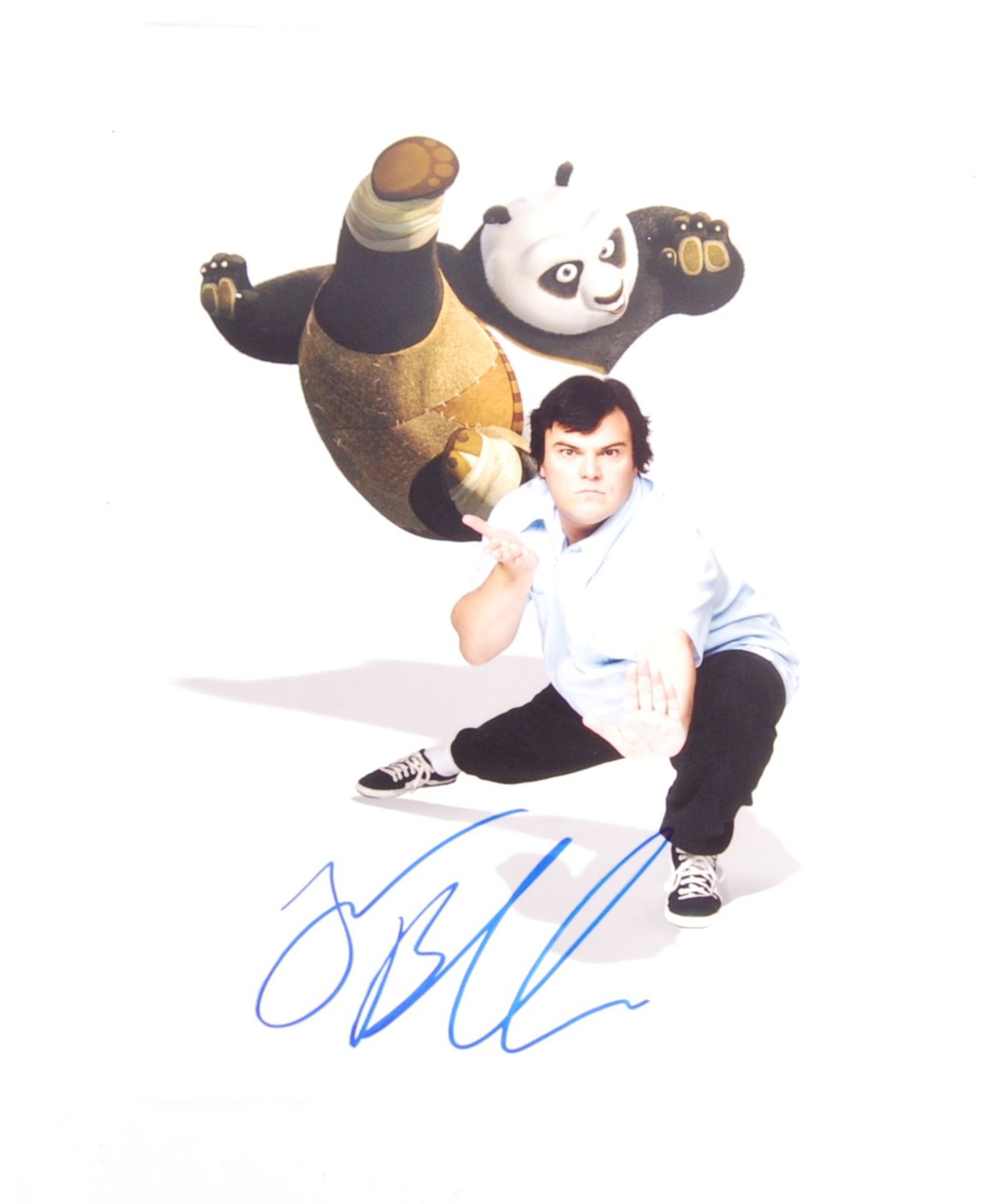 KUNG FU PANDA - JACK BLACK - AUTOGRAPHED 14X11" PHOTOGRAPH