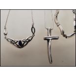 A selection of stamped 925 silver necklaces to inc
