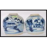 Two late 18th Century Japanese blue and white ging