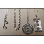 A collection of stamped 925 silver necklaces to in
