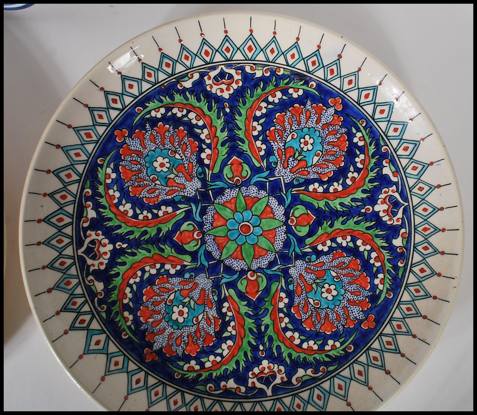 A collection of stoneware Moorish/ Spanish charger - Image 6 of 8