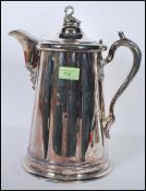A late 19th / early 20th Century silver plate tall