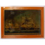 RARE NELSON INTEREST BATTLE OF TRAFALGAR REVERSE PRINTED GLASS PANELS