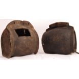 TWO RARE 17TH/18TH CENTURY LEATHER BLACK JACK COSTRELLS