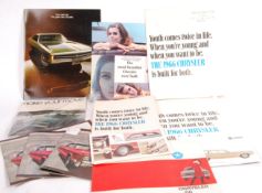 COLLECTION OF 12 CHRYSLER AMERICAN 1960'S CAR BROCHURES