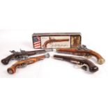 COLLECTION OF SPANISH MADE REPLICA FLINTLOCK PISTOLS