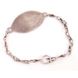 ORIGINAL WWI FIRST WORLD WAR BRITISH MILITARY SILVER ID BRACELET