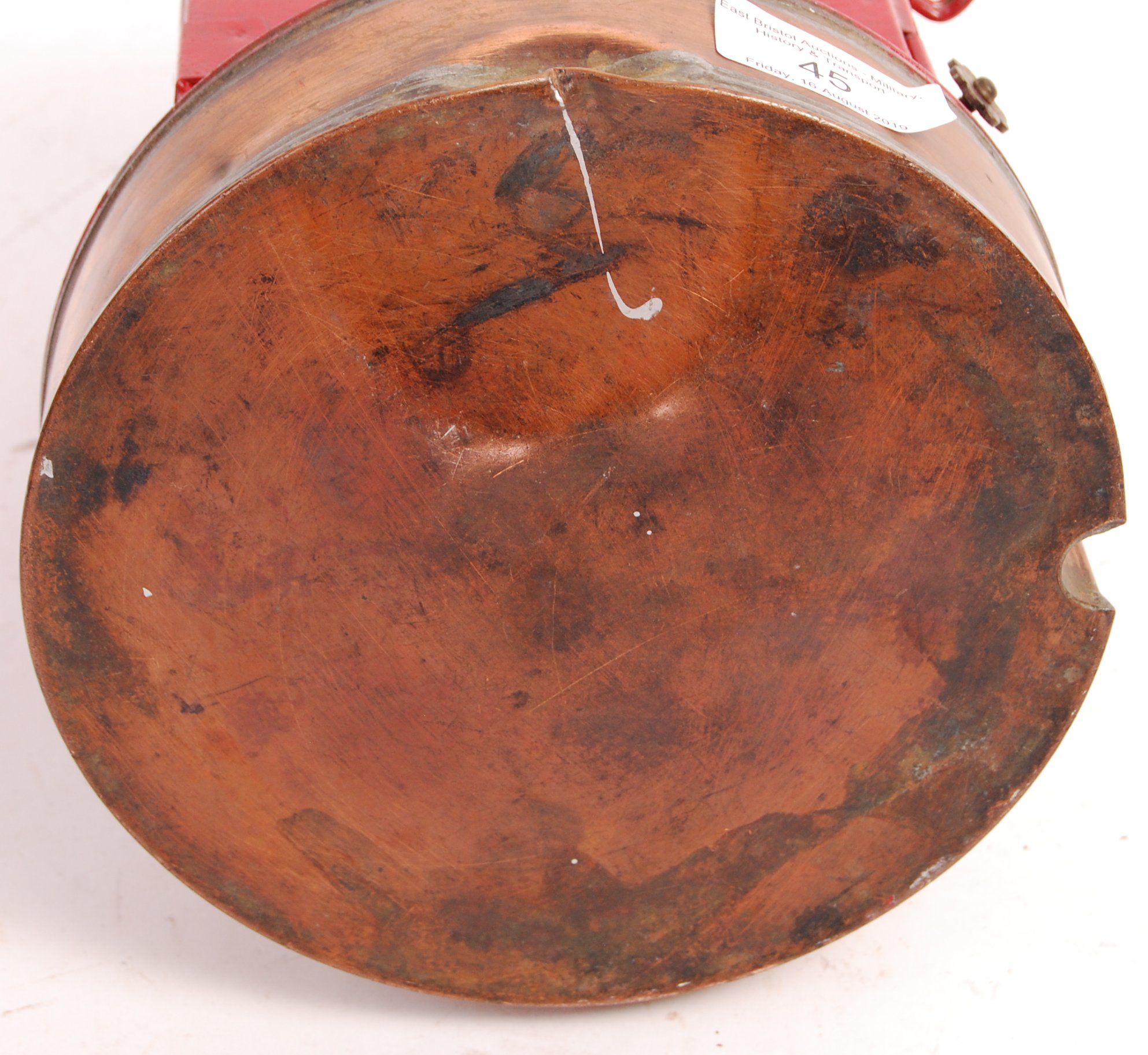 1950'S GWR / BR TYPE COPPER RAILWAY SIGNAL LAMP - Image 4 of 6