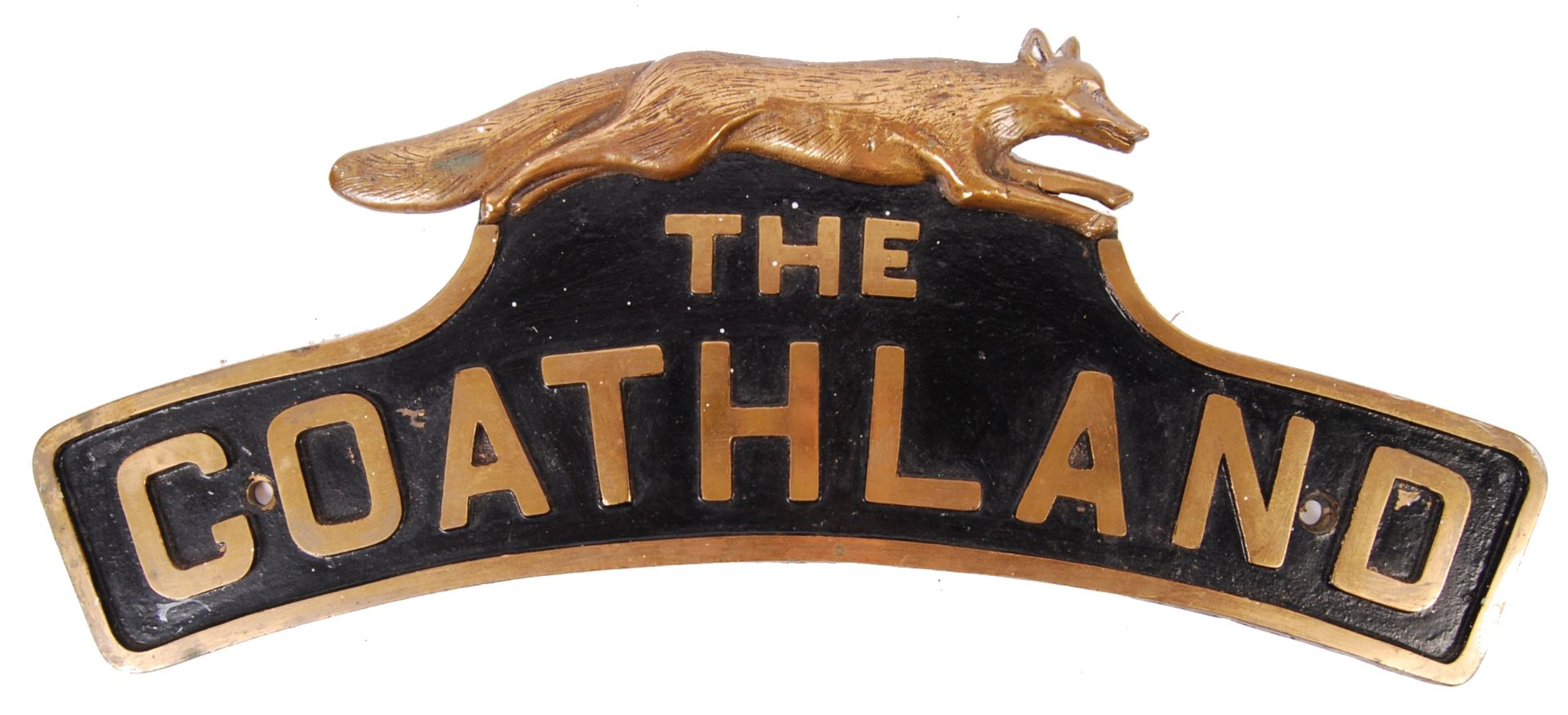 RARE VINTAGE 1930'S ' THE GOATHLAND ' D49 HUNT CLASS LOCO NAMEPLATE