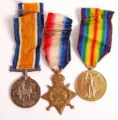 WWI FIRST WORLD WAR MEDAL TRIO - PRIVATE IN THE NORTH SOMERSET YEOMANRY
