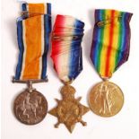 WWI FIRST WORLD WAR MEDAL TRIO - PRIVATE IN THE NORTH SOMERSET YEOMANRY