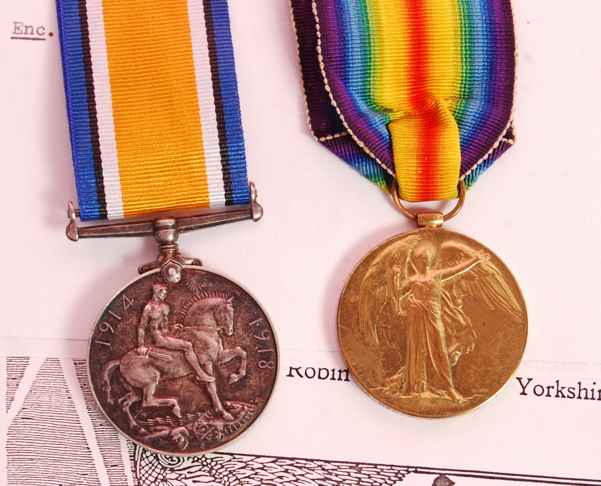 WWI FIRST WORLD WAR MEDAL PAIR - ROYAL INNISKILLING FUSILIERS - KIA - Image 2 of 6