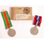 WWII SECOND WORLD WAR MEDAL PAIR - MR HILL OF LONDON