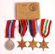 WWII SECOND WORLD WAR MEDAL GROUP - FLEMING OF LONDON