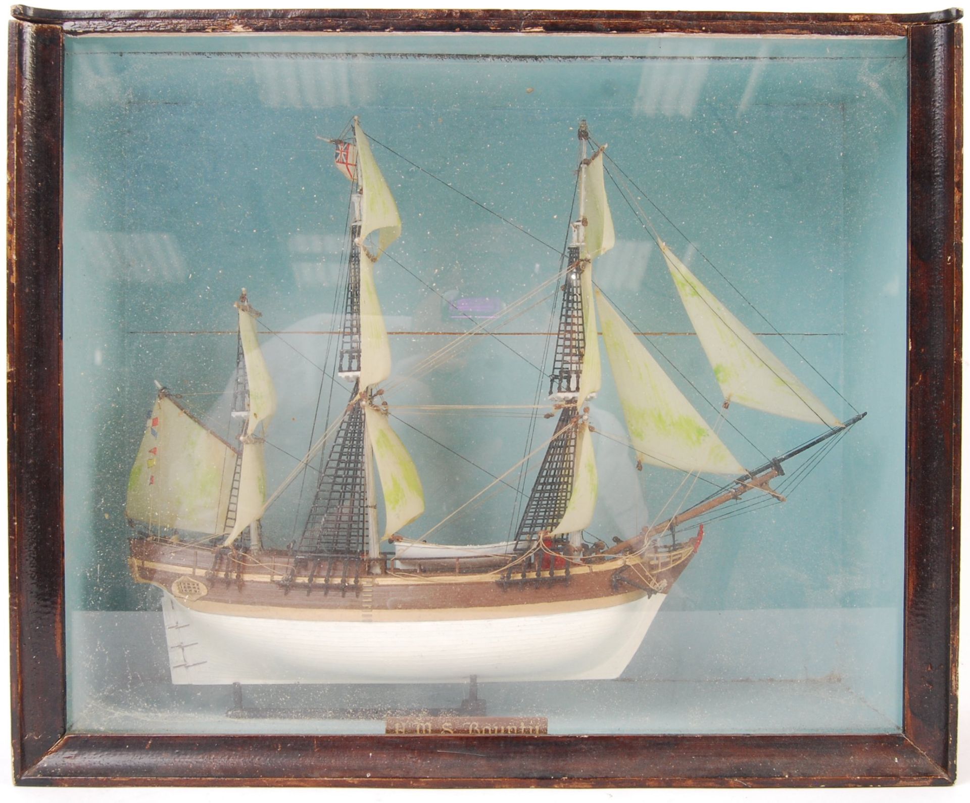 VINTAGE 20TH CENTURY SCRATCH BUILT MODEL SHIP ' H.M.S BOUNTY '