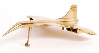 TRENCH ART STYLE CAST BRASS MODEL OF THE CONCORDE