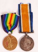 WWI FIRST WORLD WAR MEDAL PAIR - PRIVATE IN THE ASC