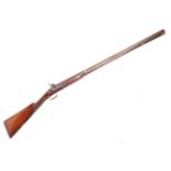 ORIGINAL 19TH CENTURY STEEL AND WALNUT PERCUSSION CAP SHOTGUN