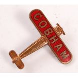 RARE 1930'S COBHAM'S FLYING CIRCUS SOUVENIR PIN BADGE