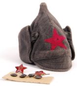 RARE SOVIET RUSSIAN RED ARMY USSR MILITARY BUDENOVKA WINTER CAP