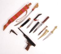 ASSORTED 20TH CENTURY ARMS, DAGGERS AND AN AIR PSISTOL