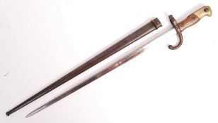 19TH CENTURY FRENCH GRAS RIFLE BAYONET WITH SCABBARD