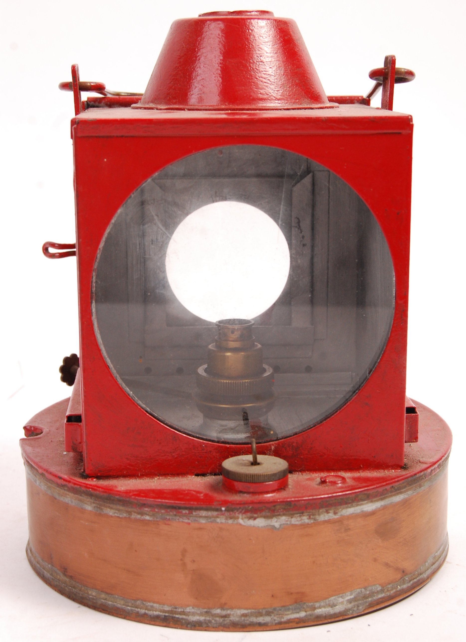 1950'S GWR / BR TYPE COPPER RAILWAY SIGNAL LAMP - Image 5 of 6