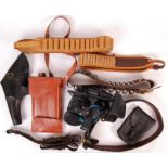 ASSORTED 20TH CENTURY RE-ENACTMENT / FIREARM RELATED LEATHER BELTS