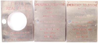 COLLECTION OF VINTAGE EMERGENCY TELEPHONE STEEL SIGNS