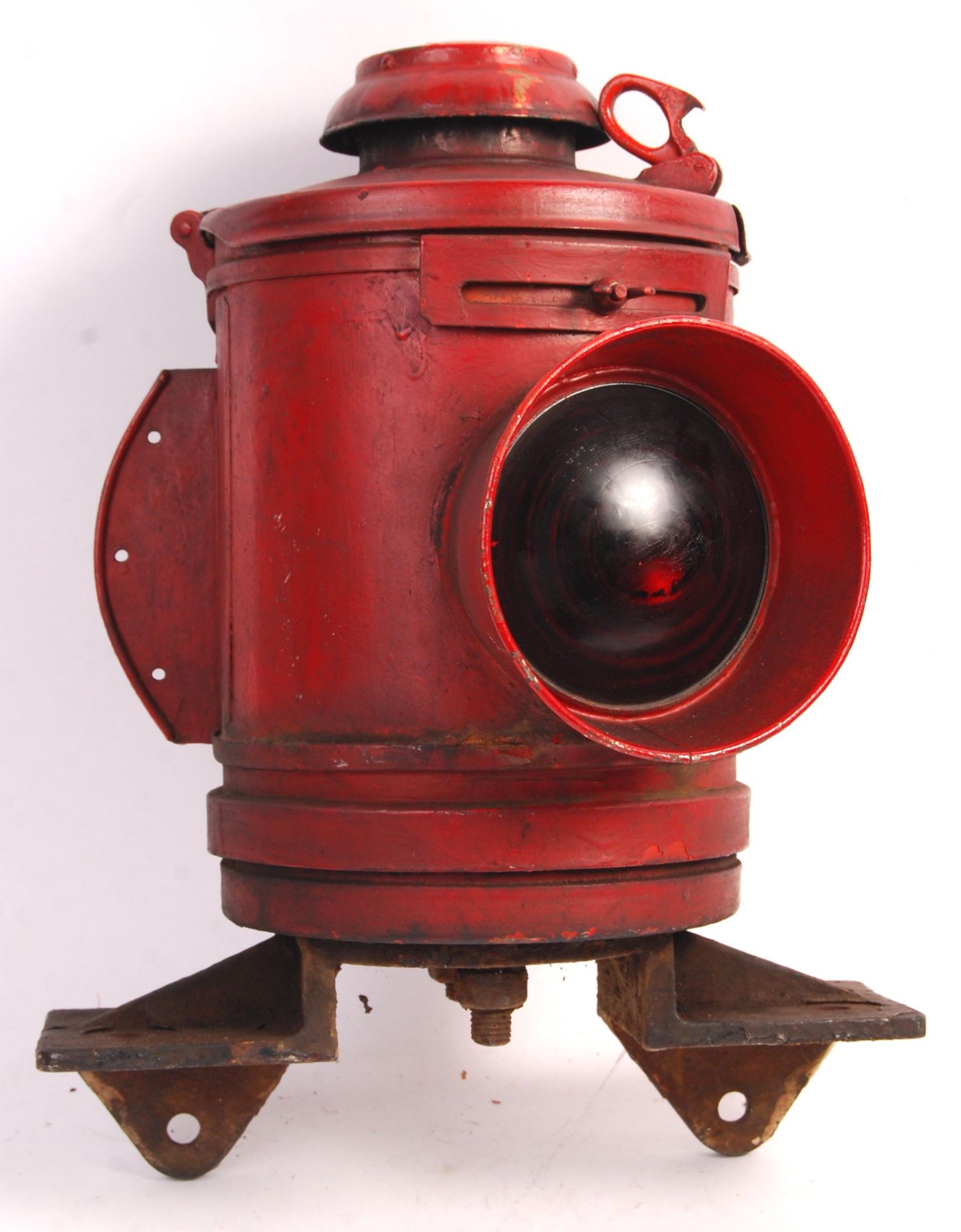 ORIGINAL RAILWAY LEVEL CROSSING RED SIGNAL WARNING LAMP