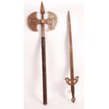 TWO REPLICA THEATRICAL REENACTMENT WEAPONS